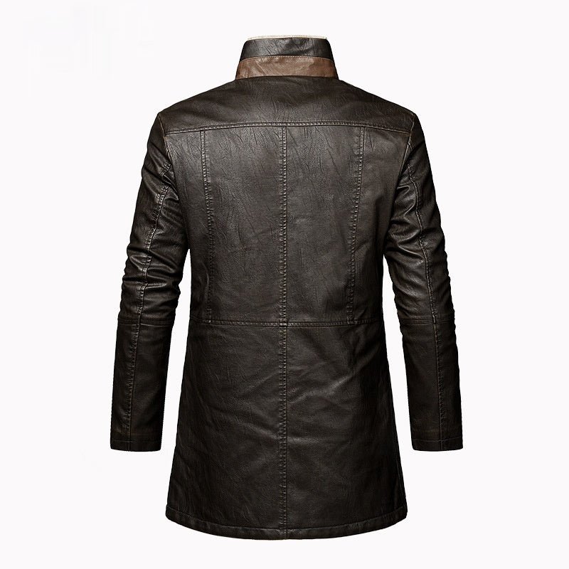 Men's Large Size PU Leather Coat | Extended Fit Casual Outerwear