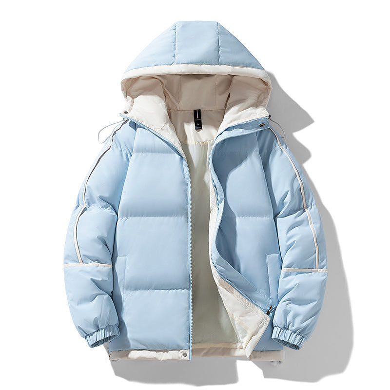 Oversized Drop-Shoulder Men's Puffer Jacket | Hooded Casual Cotton-Padded Coat
