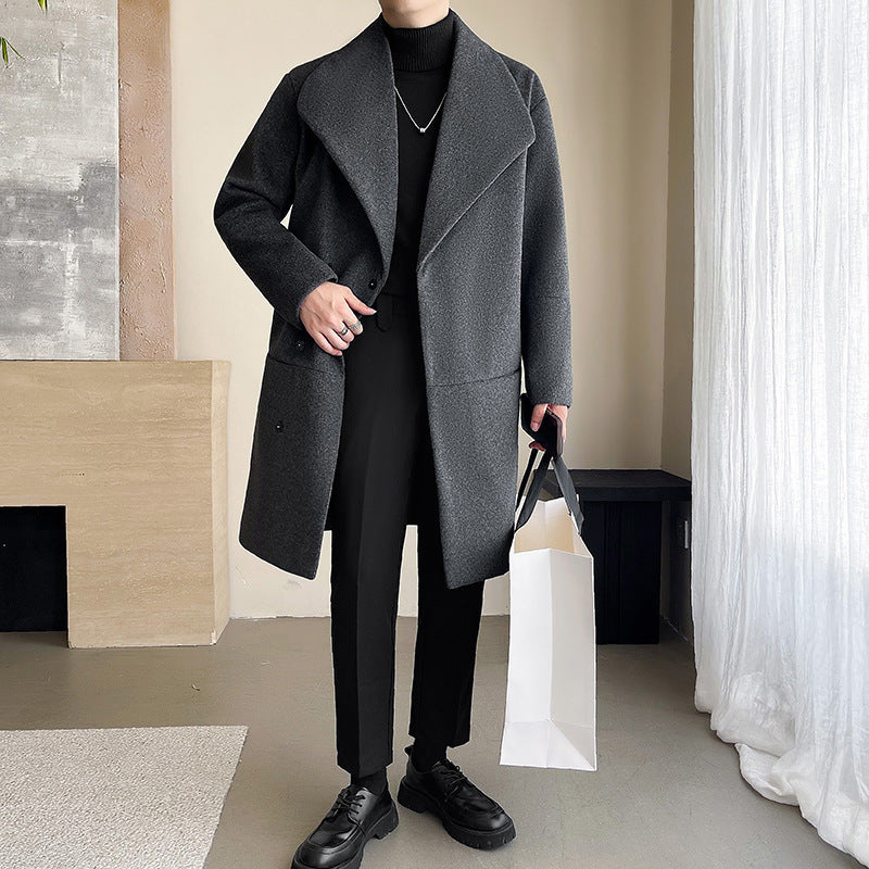 Men's Mid-Length Wool Blend Coat | Padded for Extra Winter Warmth