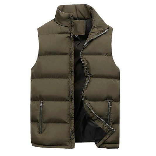 Warm Cotton Vest for Men | Casual Sleeveless Padded Puffer Coat
