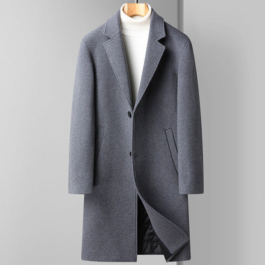 Men's Premium Business Woolen Topcoat | Modern Korean Slim Fit