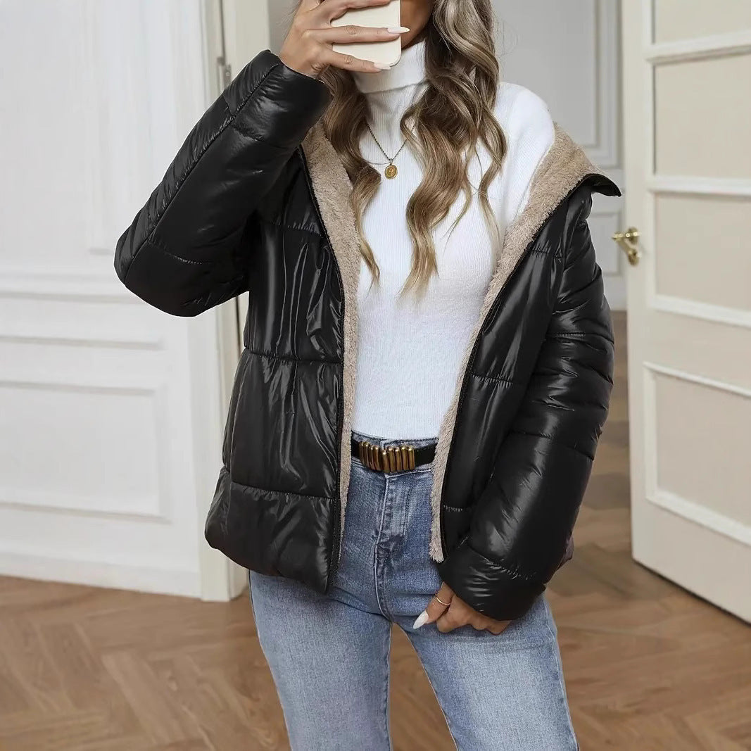 Women's Lambswool Lined Short Padded Coat