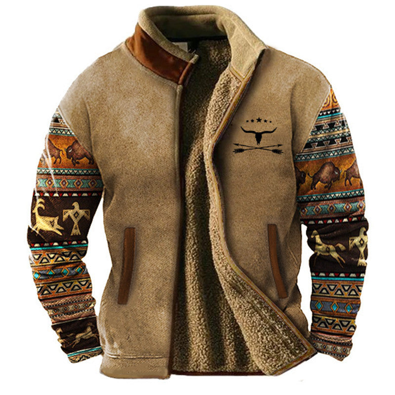 Warm Fleece Jacket Coat for Men | Trendy Cotton Clothes Outerwear