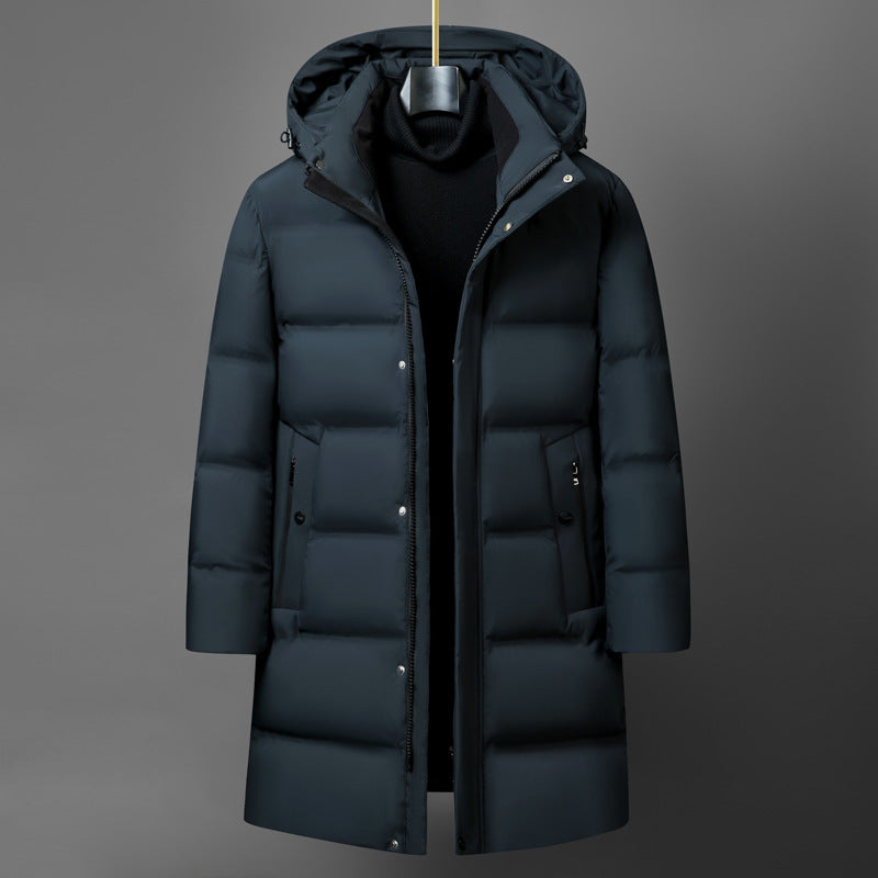 Men's Premium Mid-Length Down Jacket | Heavyweight Warm Fashion Coat