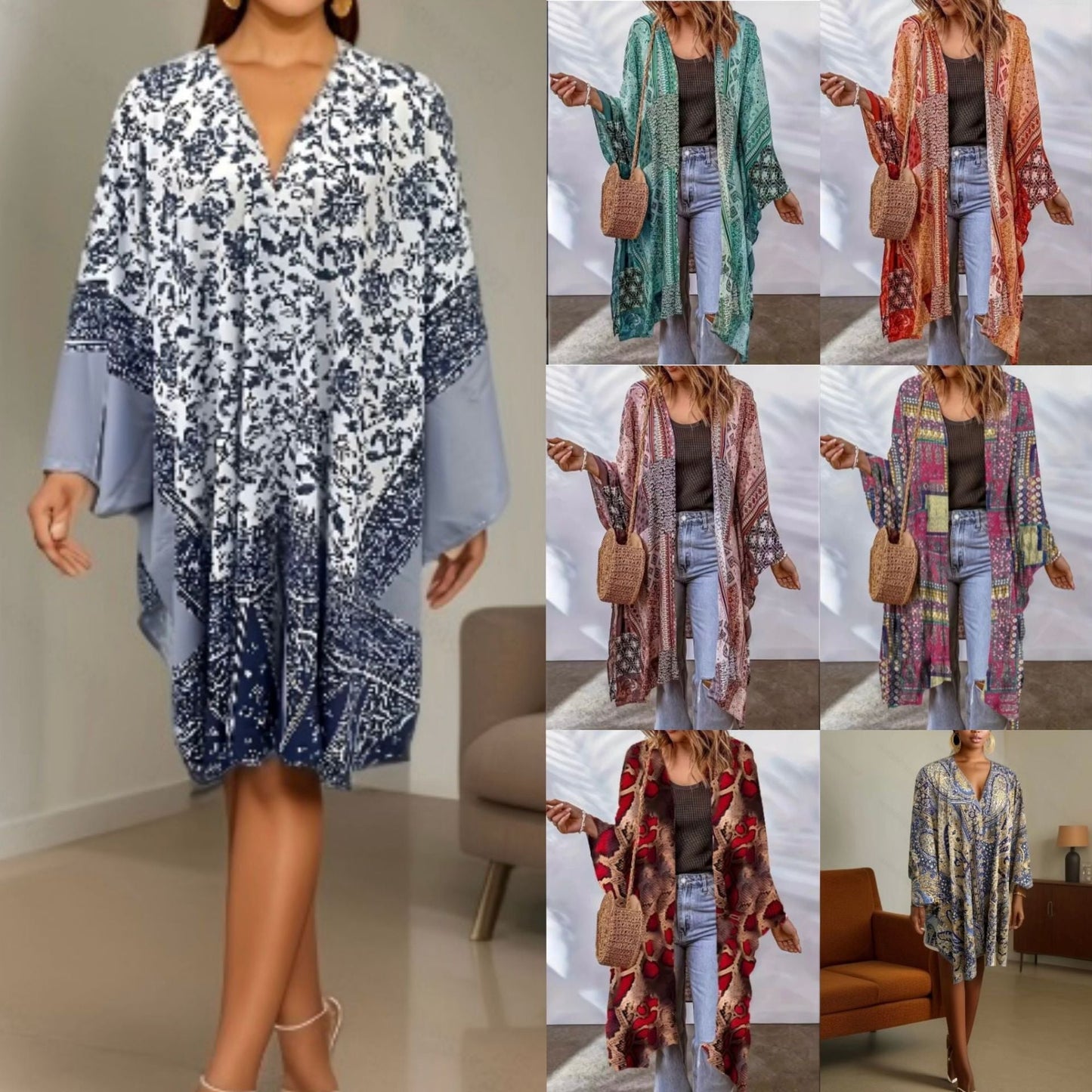 Women's Loose Aztec Cardigan Cloak