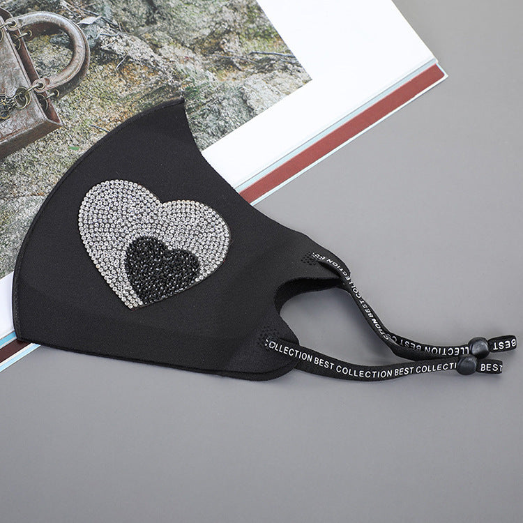 Rhinestone Smiley Butterfly Pattern Sun Block Face Mask