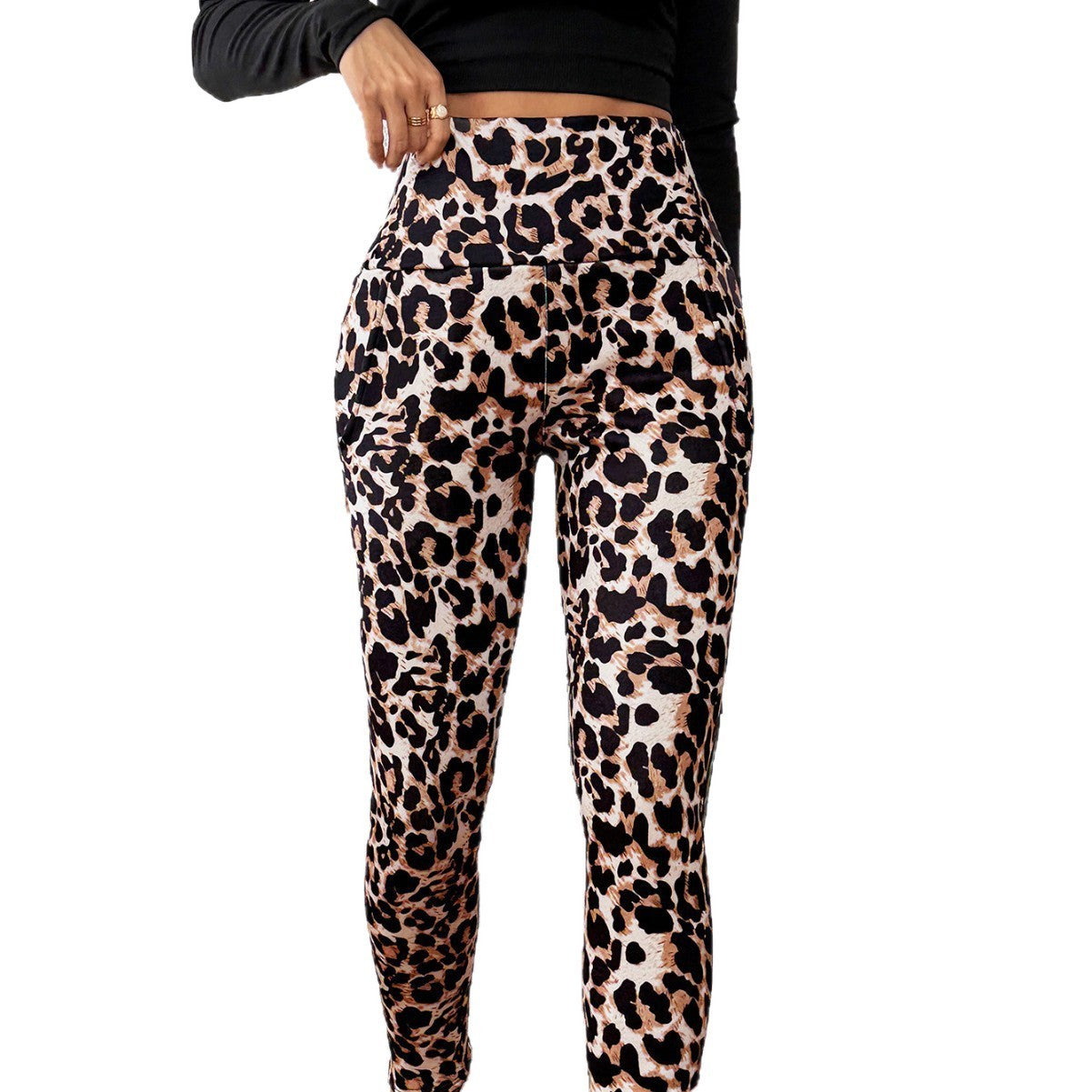 High Waist Cashmere Leggings with Side Pocket
