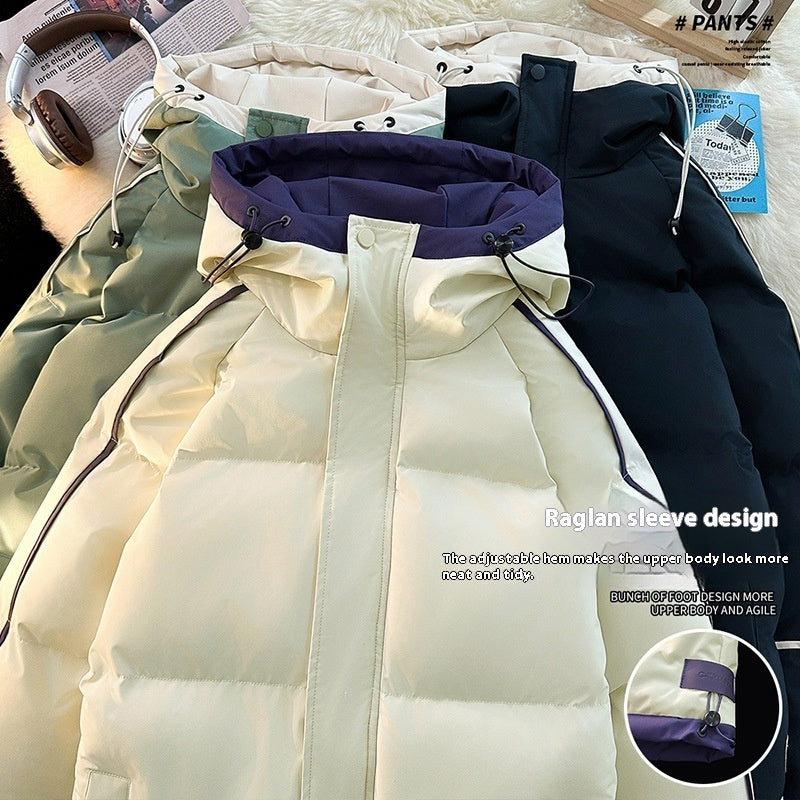 Oversized Drop-Shoulder Men's Puffer Jacket | Hooded Casual Cotton-Padded Coat