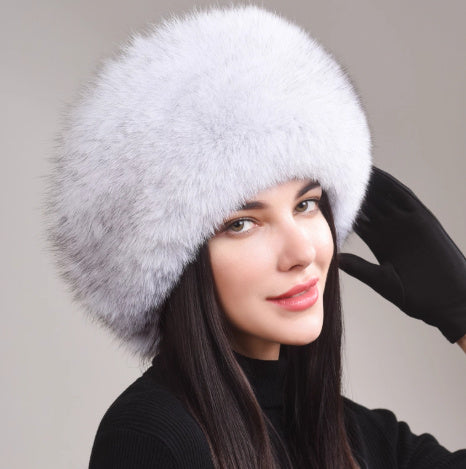 Women's Genuine Leather Ethnic Style Warm Ear Protection Hat