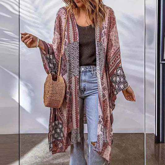 Women's Loose Aztec Cardigan Cloak