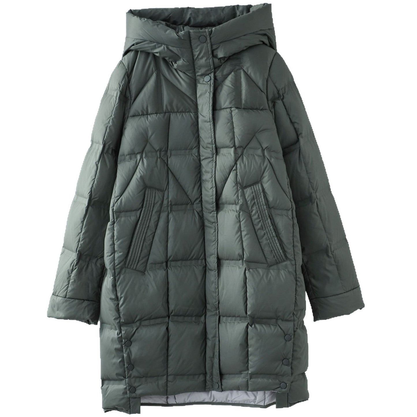 Lightweight Mid-Length Down Jacket with Hood