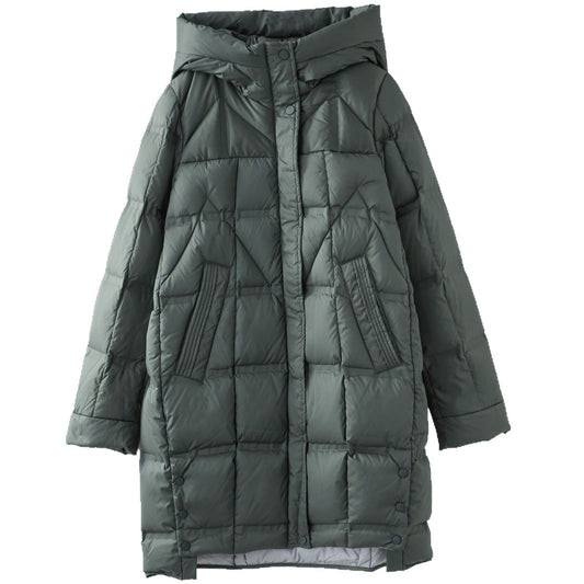Lightweight Mid-Length Down Jacket with Hood