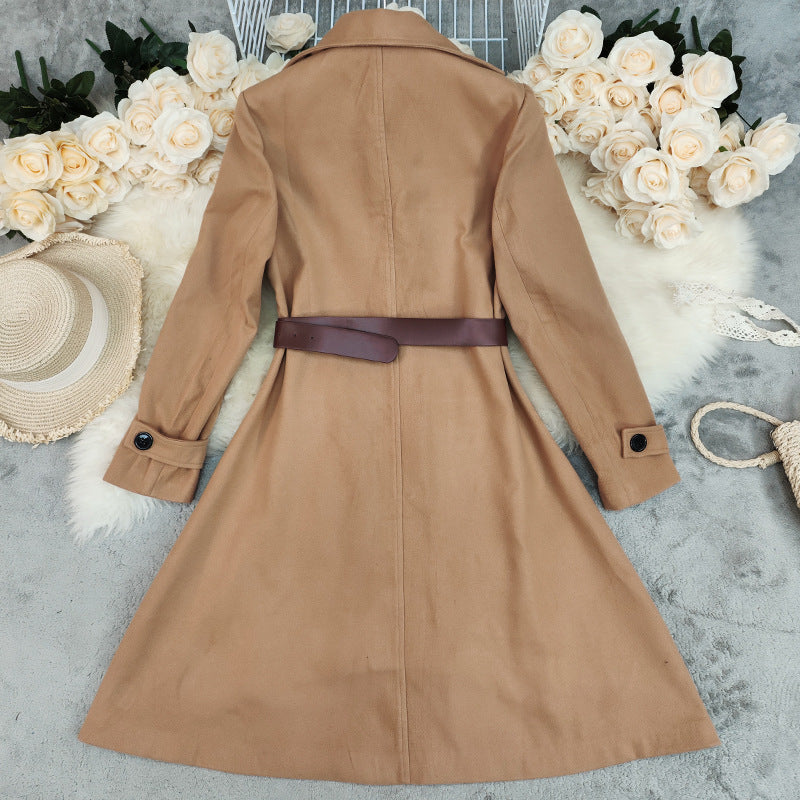 Women's Thickened Slim Fit Solid Color Coat