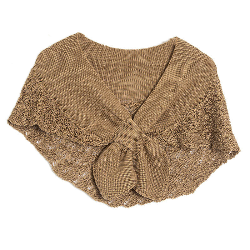 Elegant Wool Blend Hollow Out Scarf & Wrap