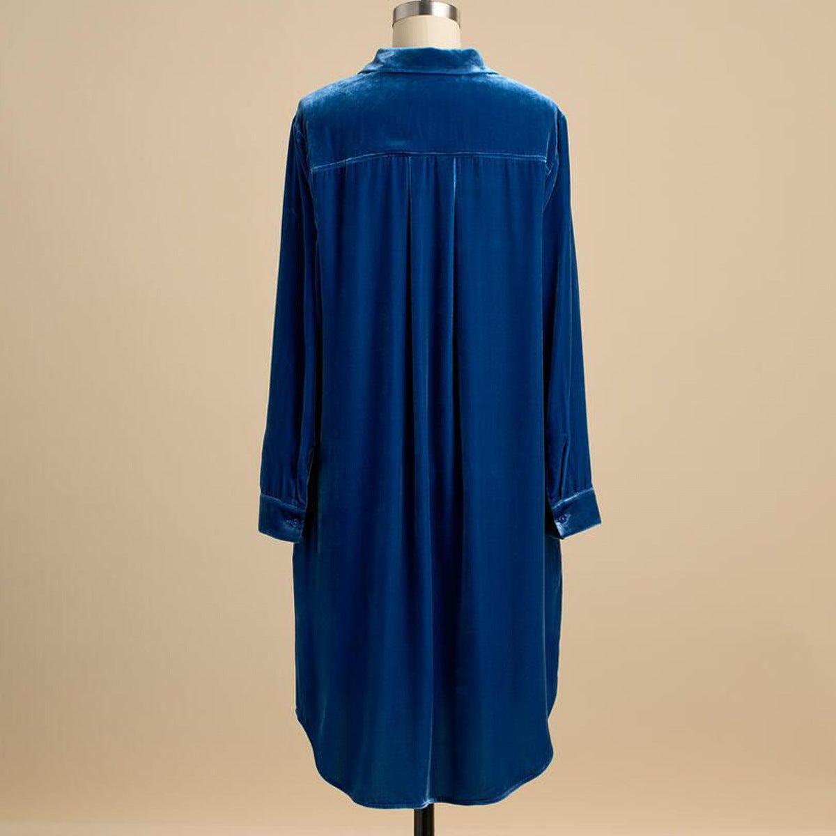 Casual Long Sleeve Velvet Short Dress