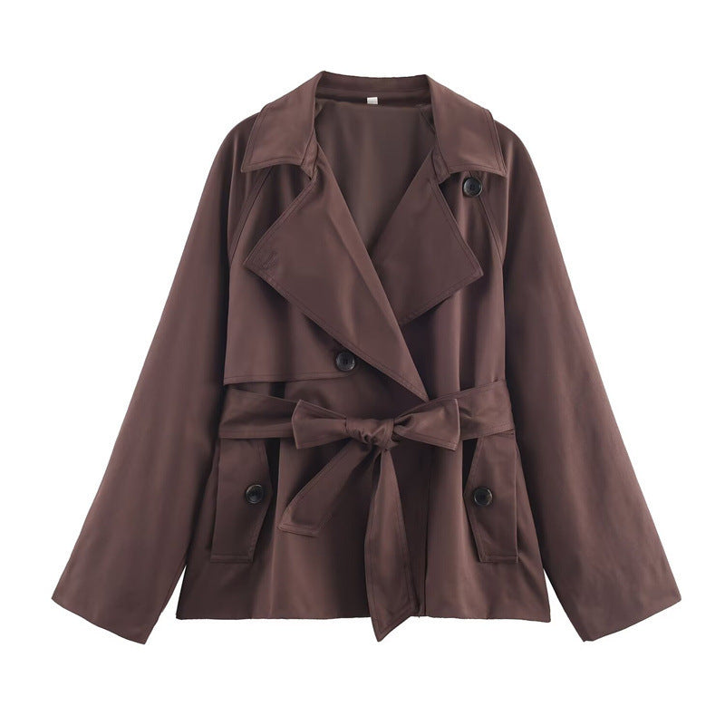 Short Loose-Fitting Trench Coat for Women