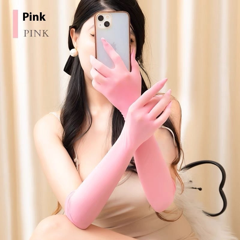 Women's Five-Finger Seamless Anti-Hook Silk Gloves