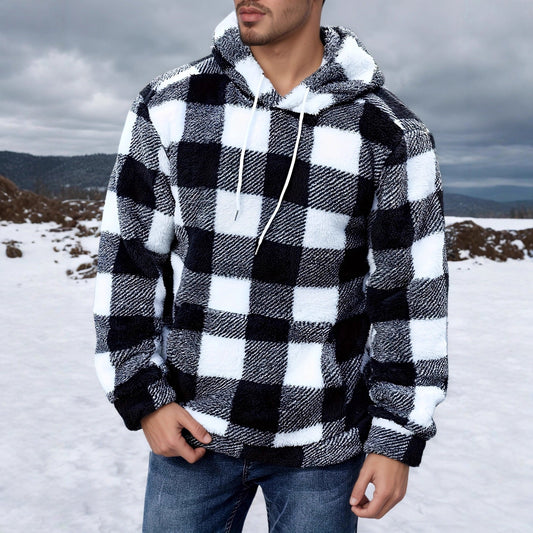 Men's European & American Plaid Faux Fur Coat | Autumn/Winter Fashion Jacket