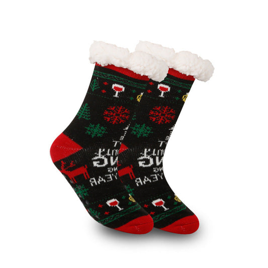 Festive Thermal Fleece-Lined Slipper/Room Socks