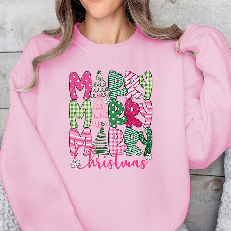 Festive Christmas Character Print Loose Fit Sweatshirt