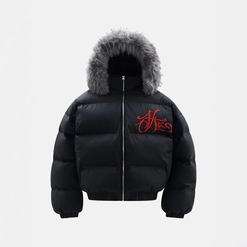 Men's American Vintage Cotton-Padded Jacket | Zip-Up Cardigan Style Coat