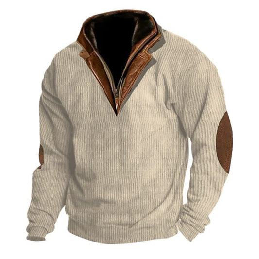 Men's Warm Loose Outdoor Sweater | Breathable Stand Collar Pullover